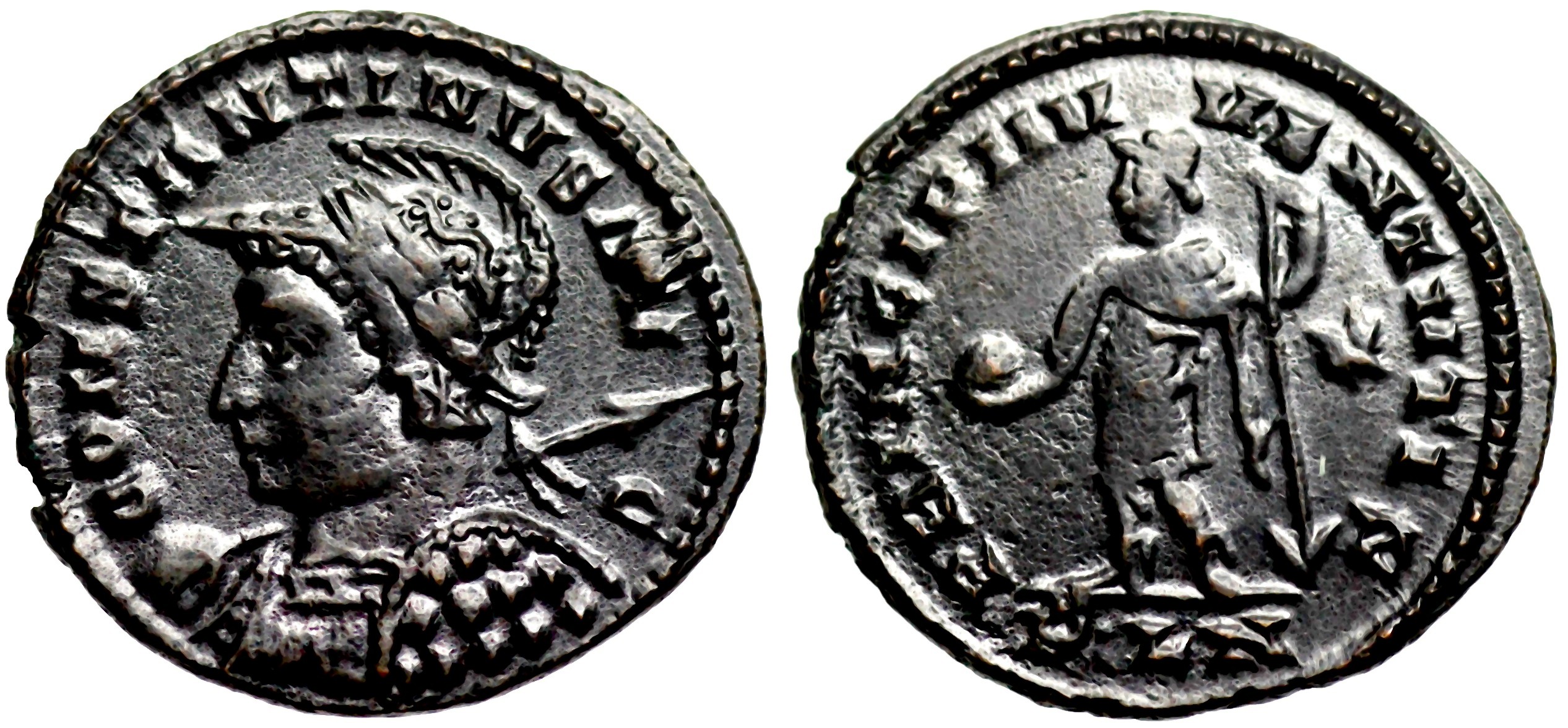 Глория экзертитус на монетах Константина Великого
